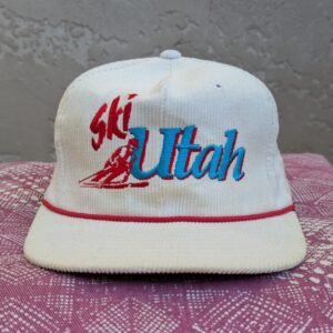 Ski Utah | 1 of 1 | White/ Red Rope | Corduroy Hat | ~1986