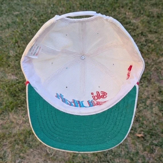 Ski Utah | 1 of 1 | White/ Red Rope | Corduroy Hat | ~1986 - Image 4