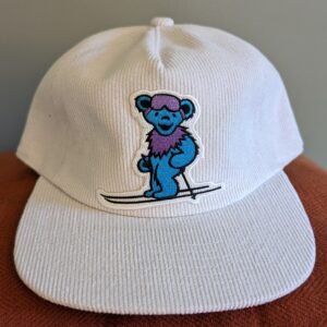 Grateful Dead Skiing Bear | White on Corduroy